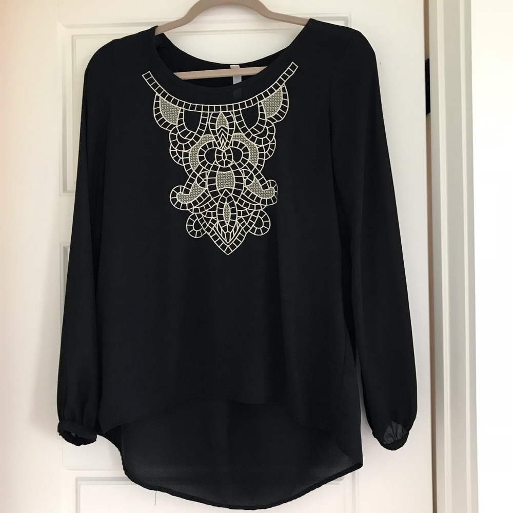 Black + Cream Top